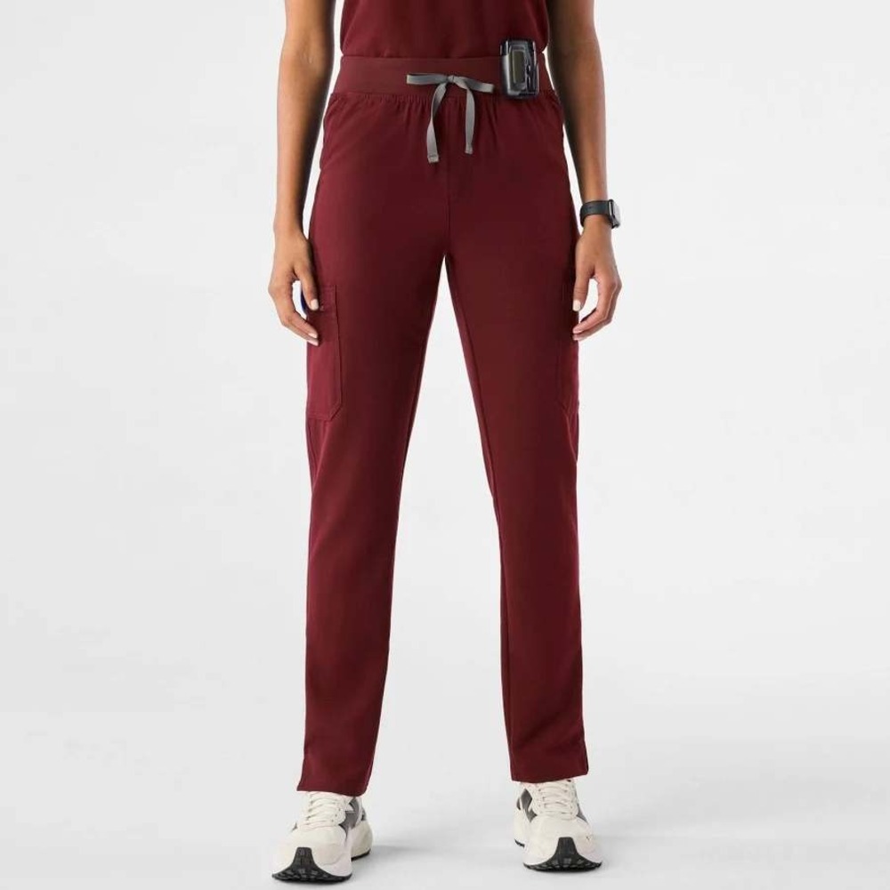 FIGS Yola Skinny High Waisted Scrub Pants Cranberry Red Size XS/P - Picture 1 of 10